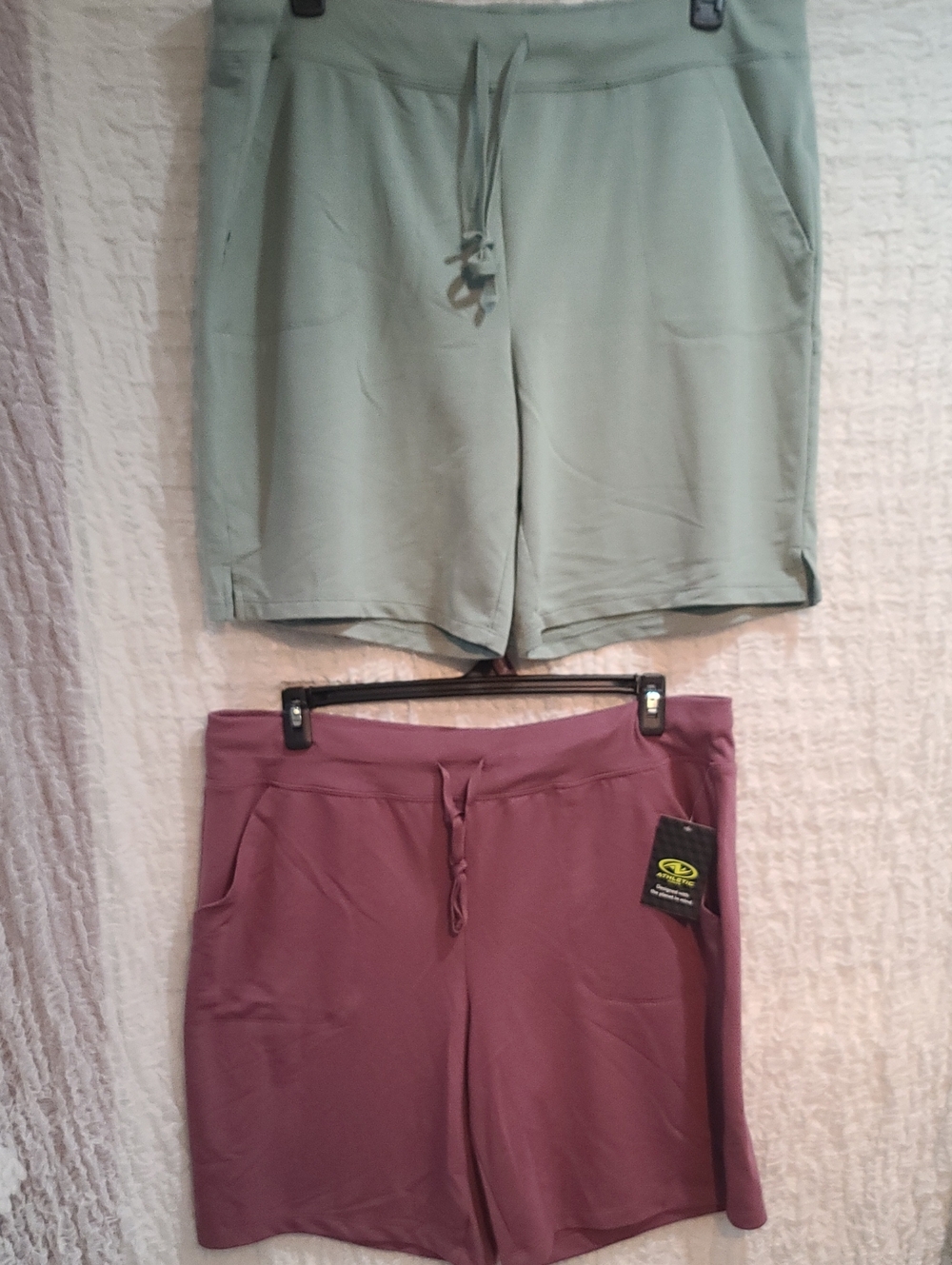 Athletic Works NWT Sage Green and Mauve XXL Bundle Drawstring Bermuda Shorts